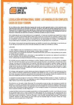 Legislación internacional sobre minerales en conflicto