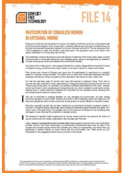 Participation con congolese women in artisanal mining